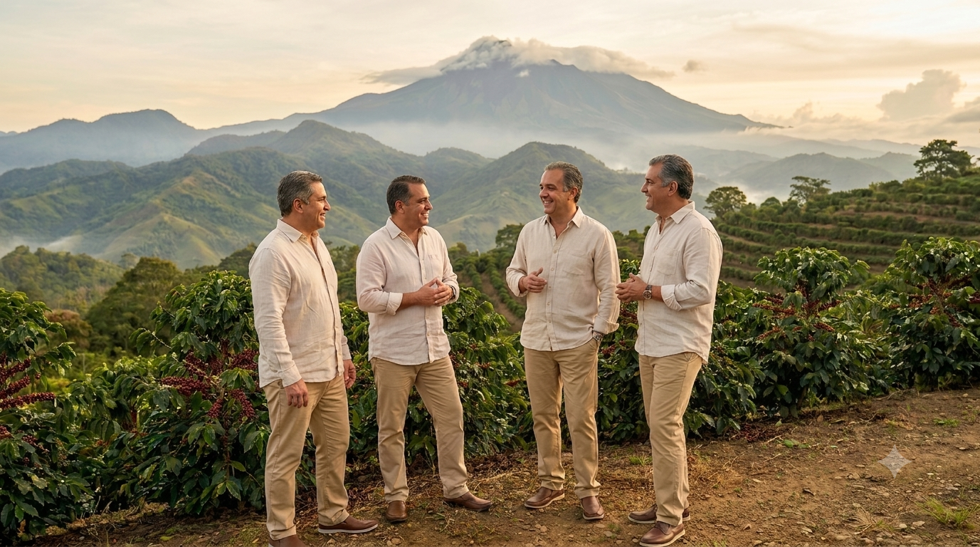 Paisaje de la provincia de Chiriquí, Panamá con el Volcán Barú al fondo